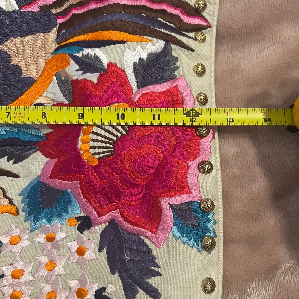 Steve Madden Breza Colorful Embroidered Large Clutch Crossbody, Natural/Multi - Picture 10 of 10